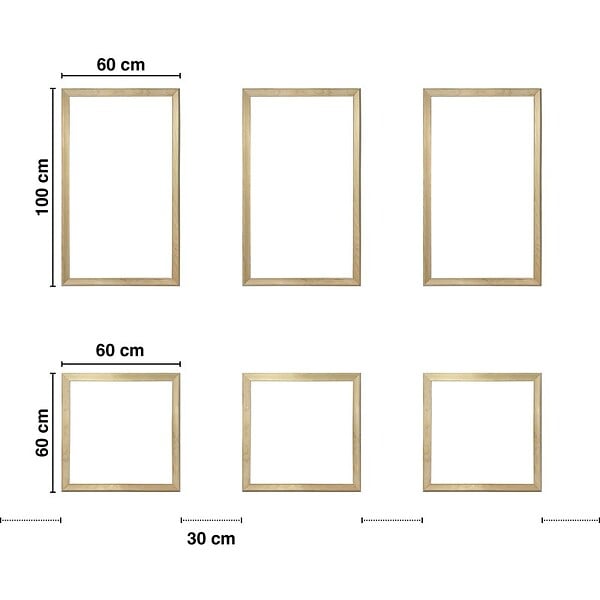 99DECO - Kit de 6 moulures murales en bois Pin des Landes - Prêt à coller et peindre - Apolline - 3 mètres - large