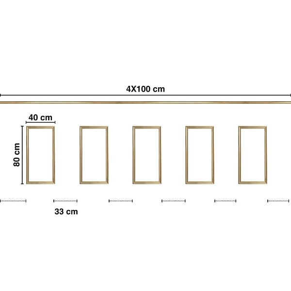99DECO - Kit de 5 moulures murales en bois Pin des Landes - Prêt à coller et peindre - Claudine - 4 mètres - large