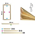 99DECO - Kit de 5 moulures murales en bois Pin des Landes - Prêt à coller et peindre - Claudine - 4 mètres - vignette