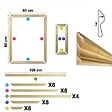 99DECO - Kit de 4 moulures murales en bois Pin des Landes - Prêt à coller et peindre - Antoinette - 4 mètres - vignette
