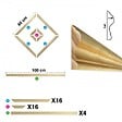 99DECO - Kit de 4 moulures murales en bois Pin des Landes - Prêt à coller et peindre - Victorine - 4 mètres - vignette