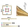 99DECO - Kit de 4 moulures murales en bois Pin des Landes - Prêt à coller et peindre - Florine - 4 mètres - vignette