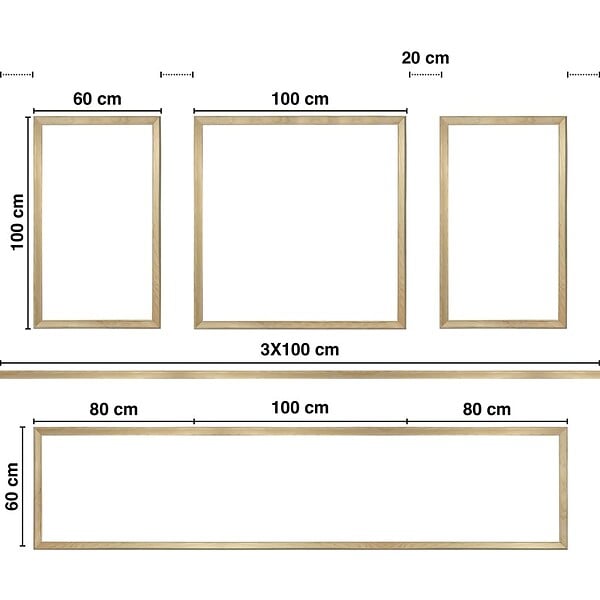 99DECO - Kit de 4 moulures murales en bois Pin des Landes - Prêt à coller et peindre - Blandine - 3 mètres - large