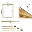 99DECO - Kit de 4 moulures murales en bois Pin des Landes - Prêt à coller et peindre - Antoinette - 4 mètres - vignette