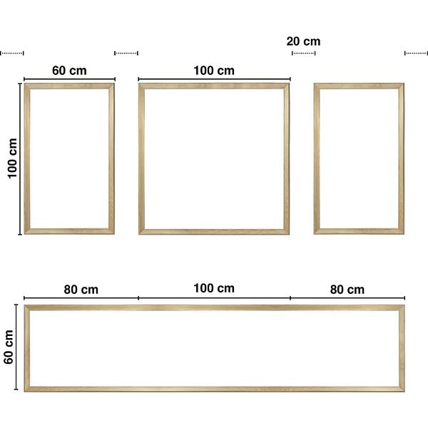 99DECO - Kit de 4 moulures murales en bois Pin des Landes - Prêt à coller et peindre - Blandine - 2,6 mètres - large