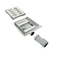 SANIVERRE - FIZEO Caniveau de douche carré motif strié 20 x 20 cm siphon anti-odeurs, drainage 36l/min, hauteur réglable - vignette