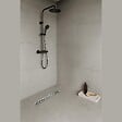 SANIVERRE - VAGO Caniveau de douche motif en vague L.90 cm acier inoxydable, siphon anti-odeurs à débit élevé - vignette