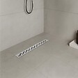 SANIVERRE - VAGO Caniveau de douche motif en vague L.100 cm acier inoxydable, siphon anti-odeurs à débit élevé - vignette