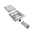 SANIVERRE - DOMEO Caniveau de douche carré motif quadrillé 12 x 12 cm siphon anti-odeurs, drainage 36l/min, h. réglable - vignette