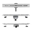 SANIVERRE - DEKI Caniveau de douche italienne slim L.110 cm acier inoxydable avec siphon 360°, drainage performant - vignette