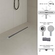 SANIVERRE - DEKI Caniveau de douche italienne slim L.110 cm acier inoxydable avec siphon 360°, drainage performant - vignette