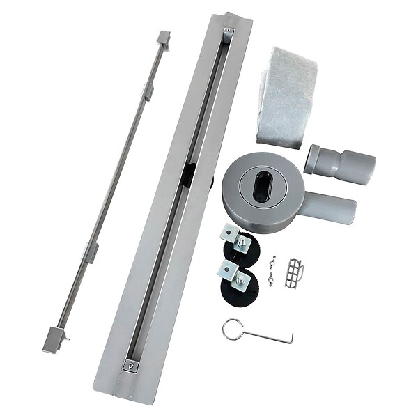 SANIVERRE - DEKI Caniveau de douche italienne slim L.110 cm acier inoxydable avec siphon 360°, drainage performant - large