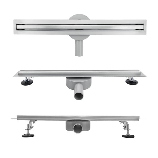 SANIVERRE - TIKA Caniveau de douche italienne compact L.100 cm acier inoxydable avec siphon 360°, drainage 36l/min - large