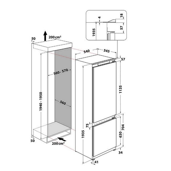 WHIRLPOOL - Réfrigérateur Combiné Intégrable à Glissières 300l - WHC20D011B1FR - large