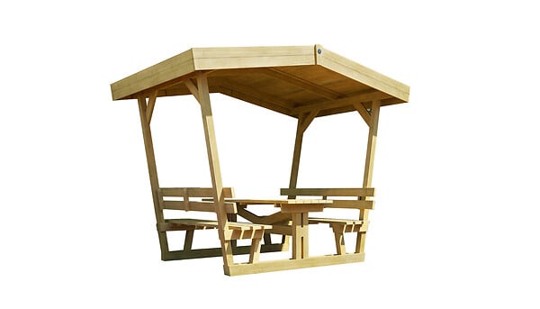 WEKA - Abris bois Tonnelle Picnic - Surface hors tout 6.09m2 - double pente - large