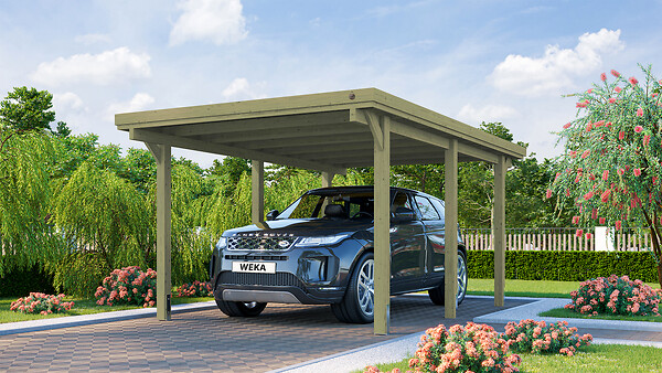 WEKA - Carport simple 617 T1  - Surface hors tout 16.49m2 - couverture acier - large