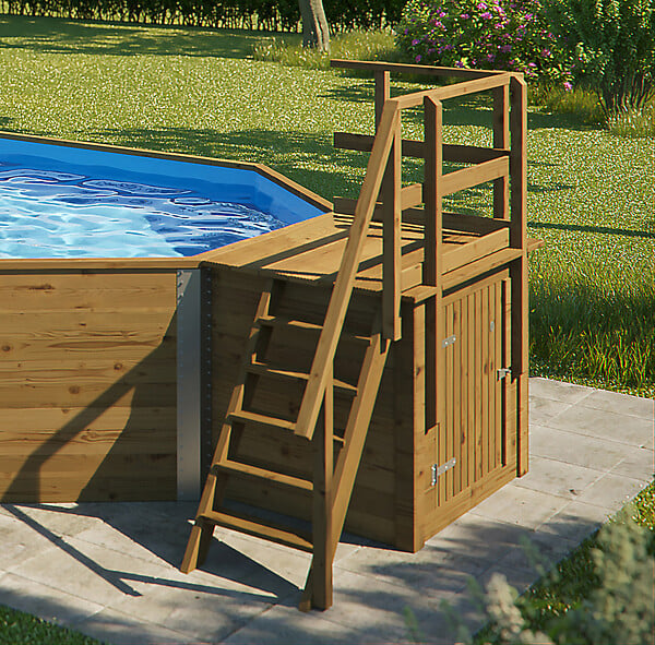 WEKA - Piscine bois 594 oval octogonal hors sol - Volume 20.4m3 -madrier 45mm - large