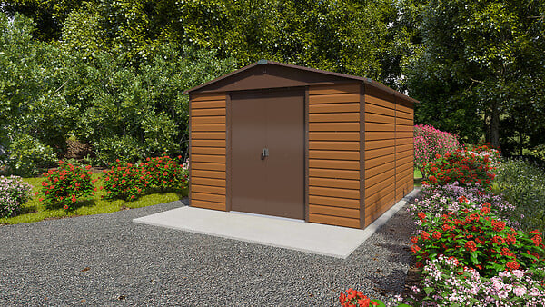 YARDMASTER - Abri de jardin en métal 1012WGL - Bois et marron - large