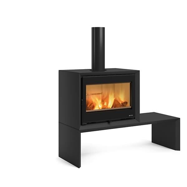NORDICA - Banc noir pour poêle à bois DANTE - large