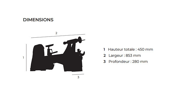 JET - Tour à bois d'établi - 230 V / 0.73 kW Ø318 mm - JET - JWL-1221VS - large