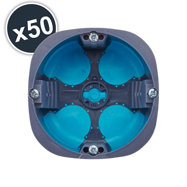 DEBFLEX - DEBFLEX - BOITE D'ENCASTREMENT STOPAIR MULTIMATERIAUX 1 POSTE D67 P50 GRIS BLEU Lot x 50 - large