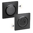 DEBFLEX - DEBFLEX - CASUAL EVO LOT COMPLET 3 PRISES 2P+T AFFLEURANT + 2 VA ET VIENT NOIR - vignette