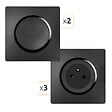DEBFLEX - DEBFLEX - CASUAL EVO LOT COMPLET 3 PRISES 2P+T AFFLEURANT + 2 VA ET VIENT NOIR - vignette