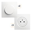 DEBFLEX - DEBFLEX - CASUAL EVO LOT COMPLET 3 PRISE 2P+T AFFLEURANT + 2 VA ET VIENT BLANC - vignette