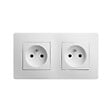 DEBFLEX - DEBFLEX - CALY DOUBLE PRISE 2P+T HORIZONTALE BLANC - vignette