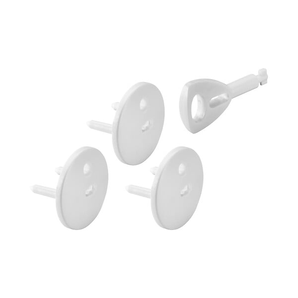 DEBFLEX - OBTURATEUR PRISE + CLE BLANC SACHET DE 4 - large