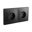 DEBFLEX - DEBFLEX - CALY DOUBLE PRISE 2P+T HORIZONTALE NOIR - vignette