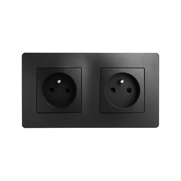 DEBFLEX - DEBFLEX - CALY DOUBLE PRISE 2P+T HORIZONTALE NOIR - large