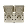 DEBFLEX - DEBFLEX - CYKLONE IP55 Prise 2P+T Double FR H Sable - 730453 - vignette