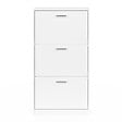 ID MARKET - Meuble à chaussures 18 paires KLARK 3 portes blanc - vignette