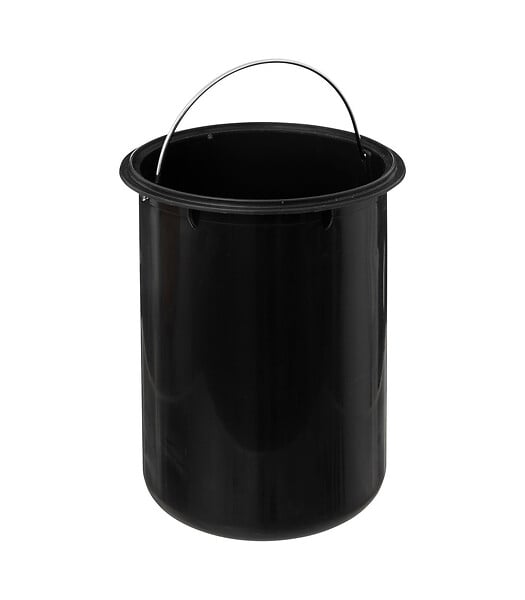 5 FIVE SIMPLY SMART - Poubelle en métal Noir marbré et couvercle en bambou 3 L - large