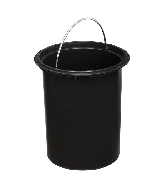 5 FIVE SIMPLY SMART - Poubelle de salle de bain en métal Noir charbon et couvercle en Bambou 3 L - large