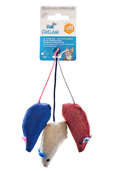 FIDELAMI - lot 3 souris tissu - large