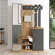CONCEPT USINE - Meuble d'entrée design bois et gris miroir ANKA - vignette