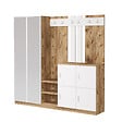 CONCEPT USINE - Meuble d'entrée avec miroir bois et blanc ANKA - vignette