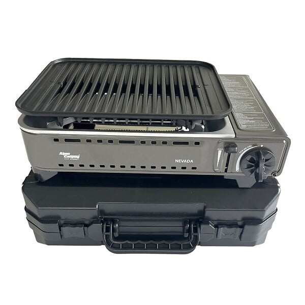 ALPENTECH - Barbecue à gaz Portable Grill 1780W + 4 Cartouches Gaz Butane Allumage Piezo + Mallette Camping ALPEN - large
