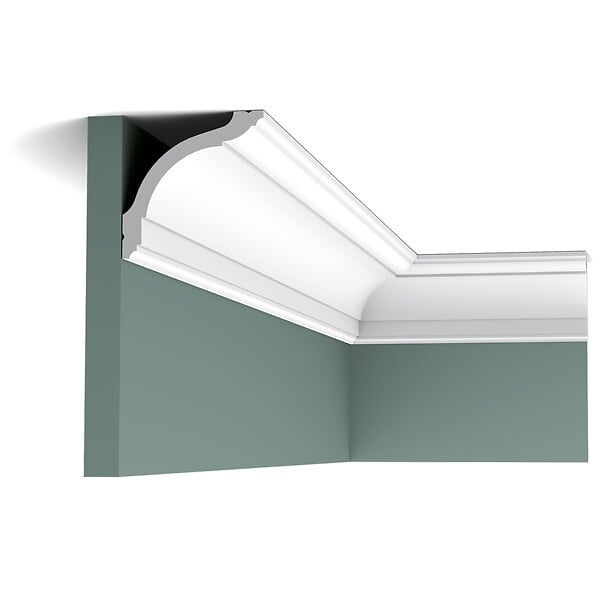 ORAC DECOR - Pack 10 mètres Corniches Plafond CX127 avec colle - Orac x Cimaises-et-plus - 9,5x9,5x200cm (h x p x L) - moulure décorative polymère - large