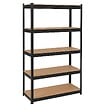 INTEC - Etagère de Rangement Noire 90 x 60cm x H180cm - Rayonnage Métal Haute qualité 5 Plateaux Charges lourdes 1500kg INTEC - vignette