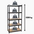 INTEC - Etagère de Rangement Noire 90 x 60cm x H180cm - Rayonnage Métal Haute qualité 5 Plateaux Charges lourdes 1500kg INTEC - vignette