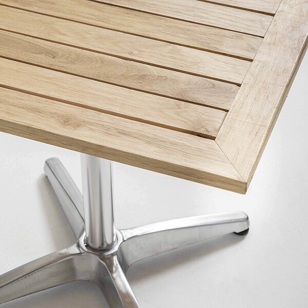 OVIALA - Table de jardin pliante et 4 chaises en aluminium et bois - Times square - large