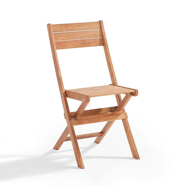 OVIALA - Table et 2 chaises pliante en bois d'eucalyptus - Sete - large