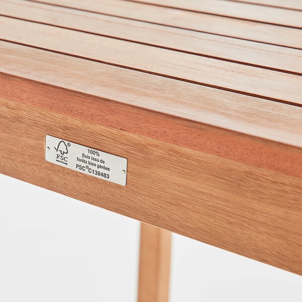 OVIALA - Ensemble table et 2 chaises pliantes en textilène et eucalyptus noir - Sete - large