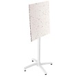 OVIALA - Ensemble table haute stratifié terrazzo et 2 chaises blanc - Opéra - vignette