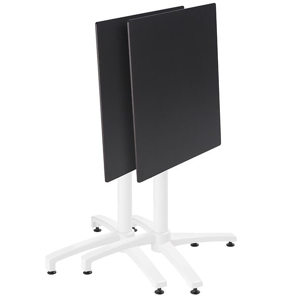 OVIALA - Ensemble table de terrasse noir et 2 fauteuils blanc - Opéra - large