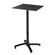 OVIALA - Ensemble table haute stratifié noir et 2 chaises hautes gris - Opéra - vignette