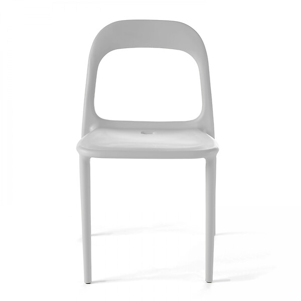 OVIALA - Chaise en plastique blanc - Milan - large